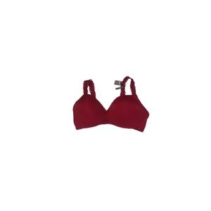 🆕 Aerie Red Wire Free Bra with Lace Straps - Women’s Size 34DD / DD34